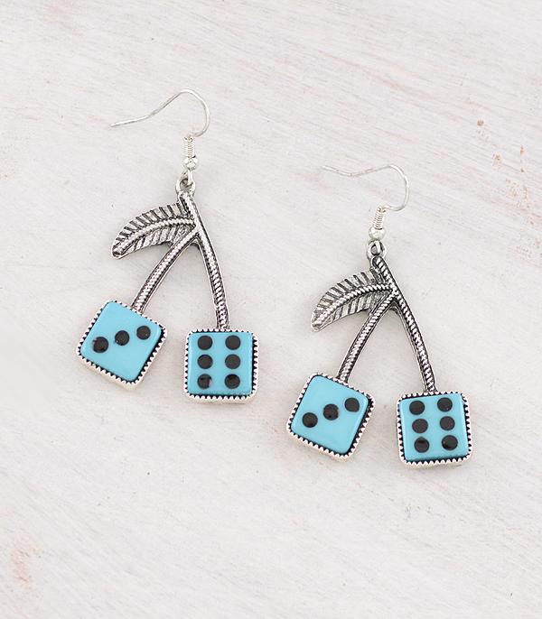 New Arrival :: Wholesale Western Cherry Dice Earrings