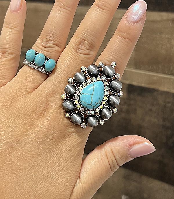 New Arrival :: Wholesale Western Turquoise Navajo Pearl Ring