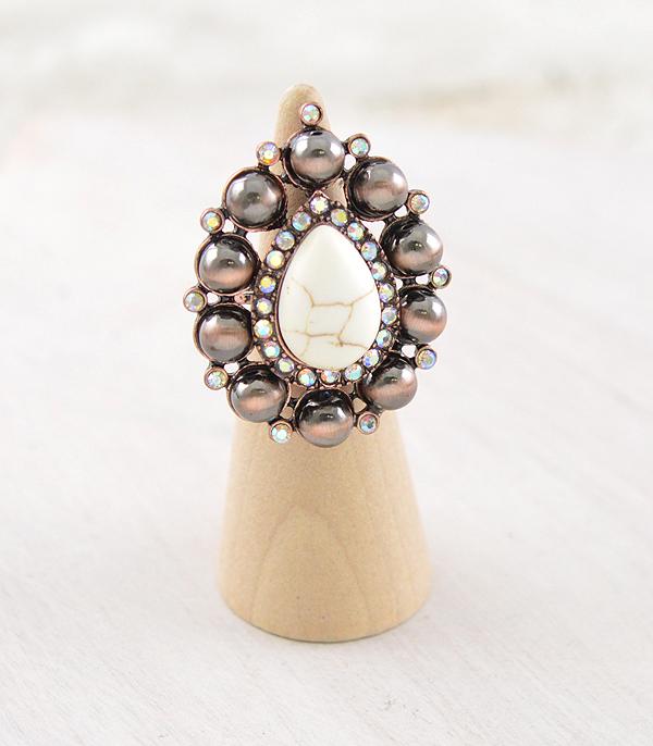 New Arrival :: Wholesale Western Teardrop Navajo Pearl Ring