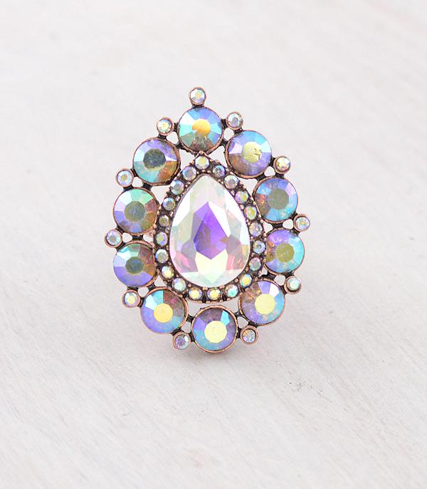 New Arrival :: Wholesale Western Glass Stone Teardrop Ring