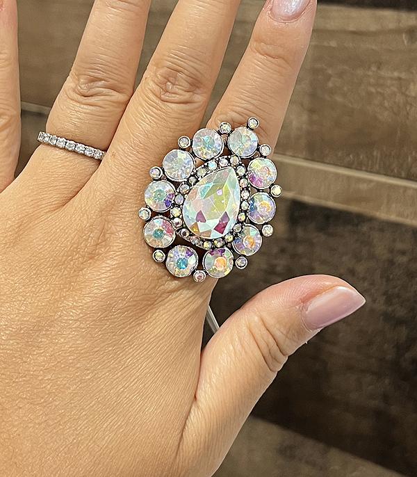 New Arrival :: Wholesale Western AB Glass Stone Ring