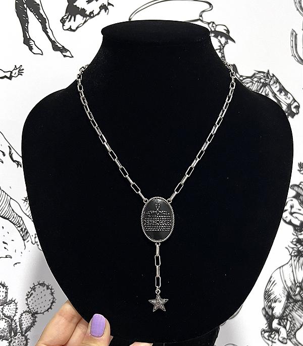 New Arrival :: Wholesale Western Boot Stitch Concho Necklace