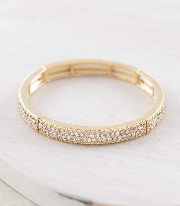 BRACELETS :: CUFF I BANGLE :: Wholesale Western Pave Rhinestone Bracelet