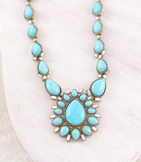 New Arrival :: Wholesale Western Turquoise Statement Necklace