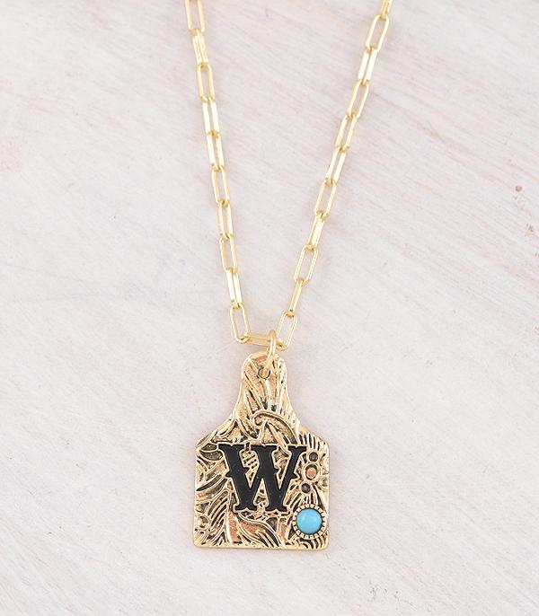New Arrival :: Wholesale Western Initial Cattle Tag Necklace