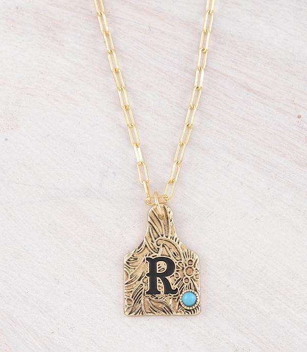 New Arrival :: Wholesale Western Cattle Tag Initial Necklace
