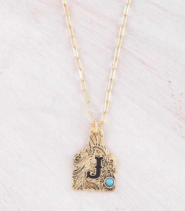New Arrival :: Wholesale Western Cattle Tag Initial Necklace