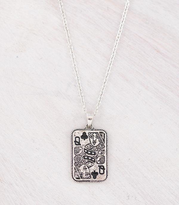 New Arrival :: Wholesale Western Card Pendant Necklace