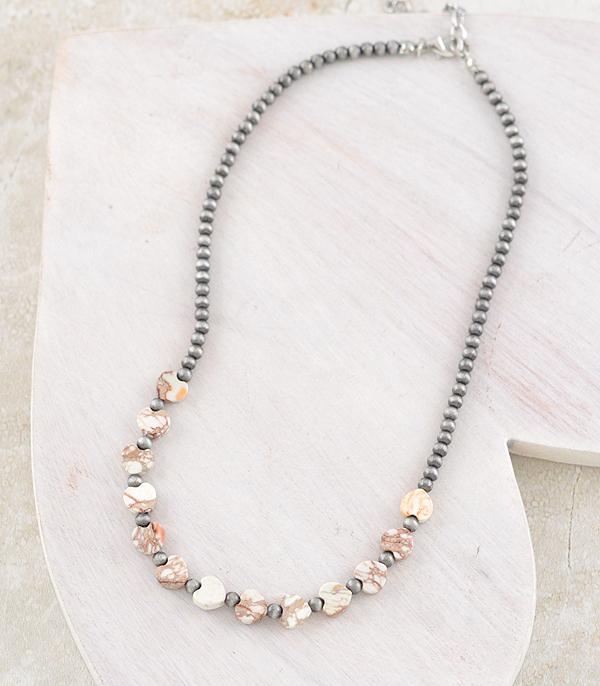 New Arrival :: Wholesale Western Heart Stone Navajo Bead Necklace