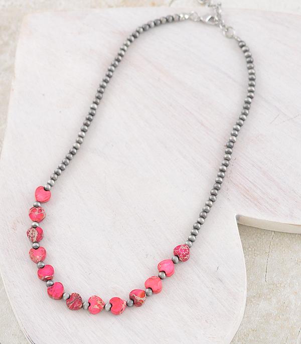 New Arrival :: Wholesale Western Heart Stone Navajo Bead Necklace