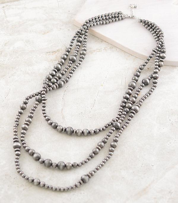 NECKLACES :: WESTERN LONG NECKLACES :: Wholesale Western Navajo Pearl Layered Necklace