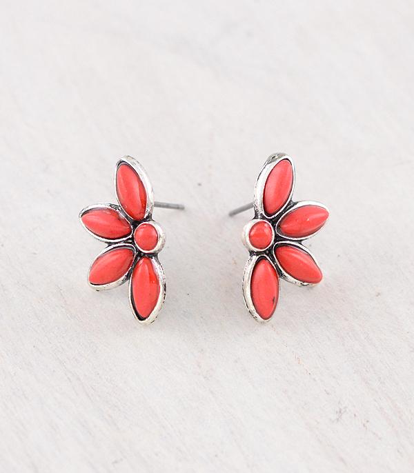 New Arrival :: Wholesale Western Red Stone Post Earrings
