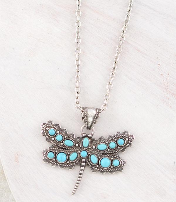 New Arrival :: Wholesale Western Turquoise Dragonfly Necklace