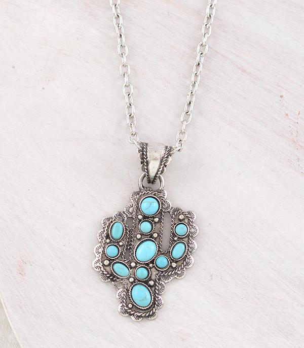 NECKLACES :: WESTERN TREND :: Wholesale WEstern Turquoise Cactus Necklace
