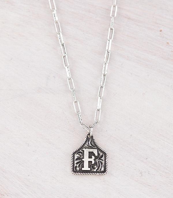 WHAT'S NEW :: Wholesale Western Cattle Tag Initial Necklace