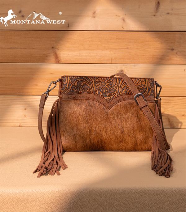 New Arrival :: Wholesale Trinity Ranch Cowhide Tooling Crossbody 