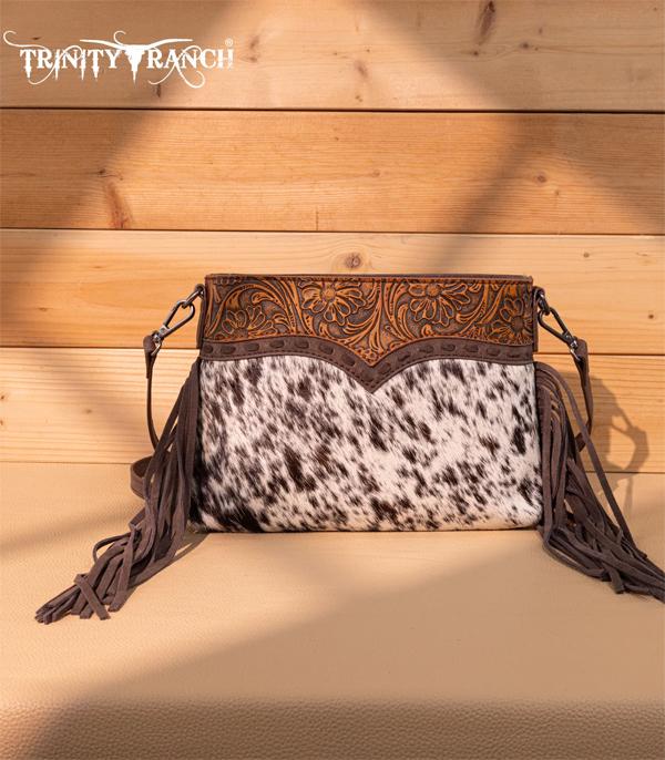 New Arrival :: Wholesale Trinity Ranch Cowhide Tooling Crossbody 