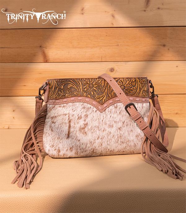 New Arrival :: Wholesale Trinity Ranch Cowhide Tooling Crossbody 