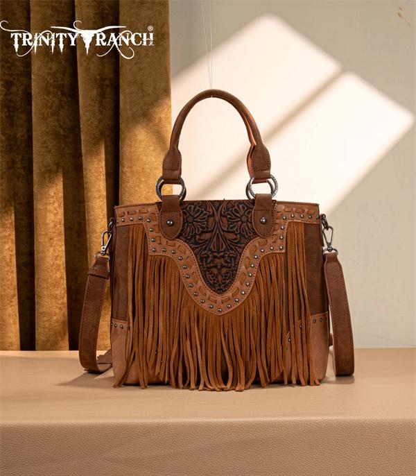 New Arrival :: Wholesale Trinity Ranch Tooled Fringe Tote