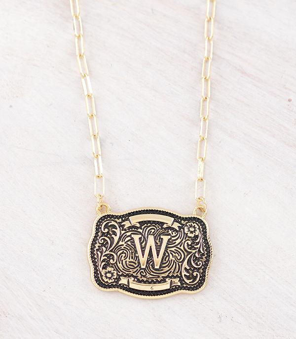 INITIAL JEWELRY :: NECKLACES | RINGS :: Wholesale Tipi Brand Buckle Initial Necklace