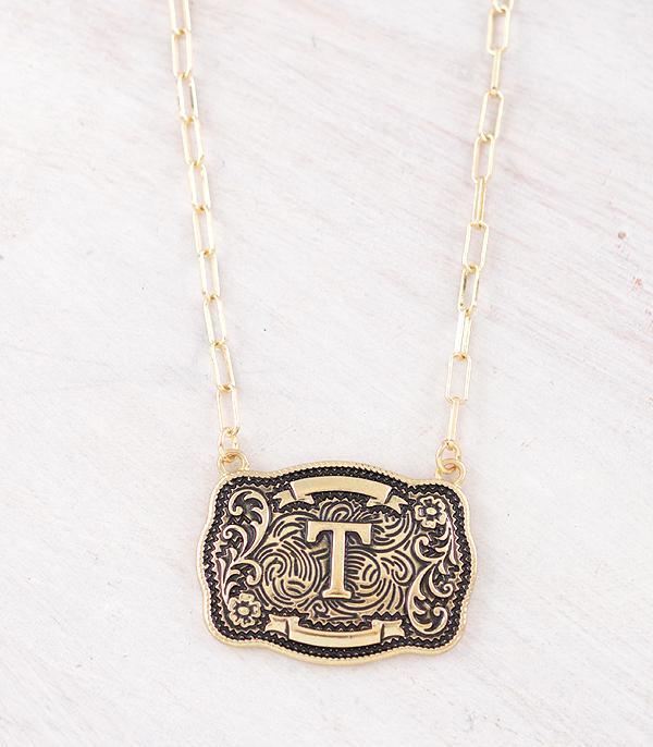 INITIAL JEWELRY :: NECKLACES | RINGS :: Wholesale Tipi Brand Buckle Initial Necklace