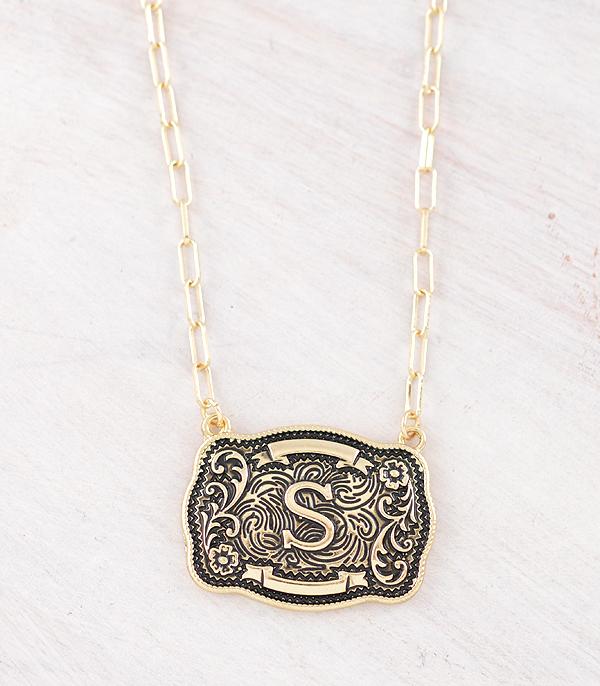 INITIAL JEWELRY :: NECKLACES | RINGS :: Wholesale Tipi Brand Buckle Initial Necklace