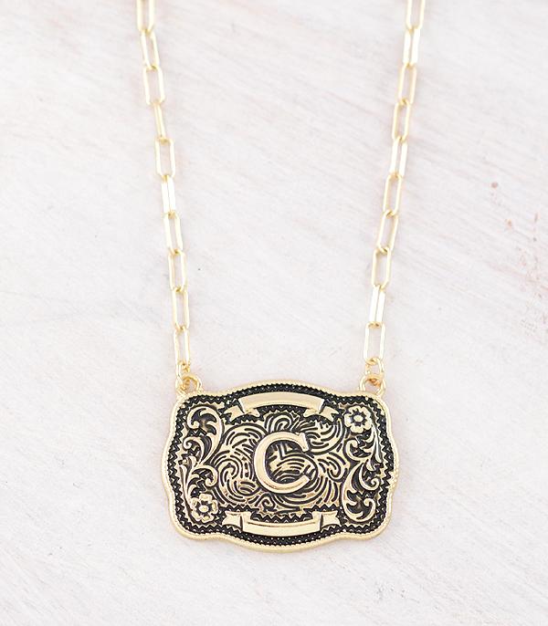 New Arrival :: Wholesale Tipi Brand Buckle Initial Necklace