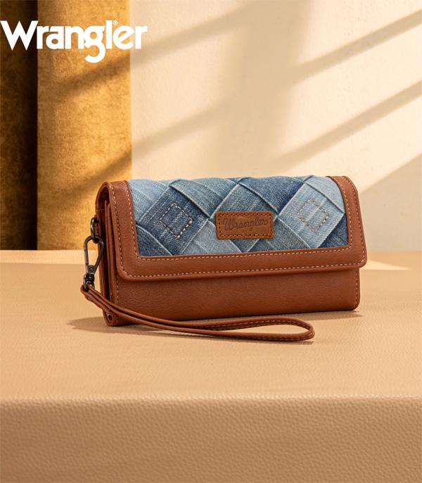 New Arrival :: Wholesale Wrangler Woven Denim Wristlet Wallet