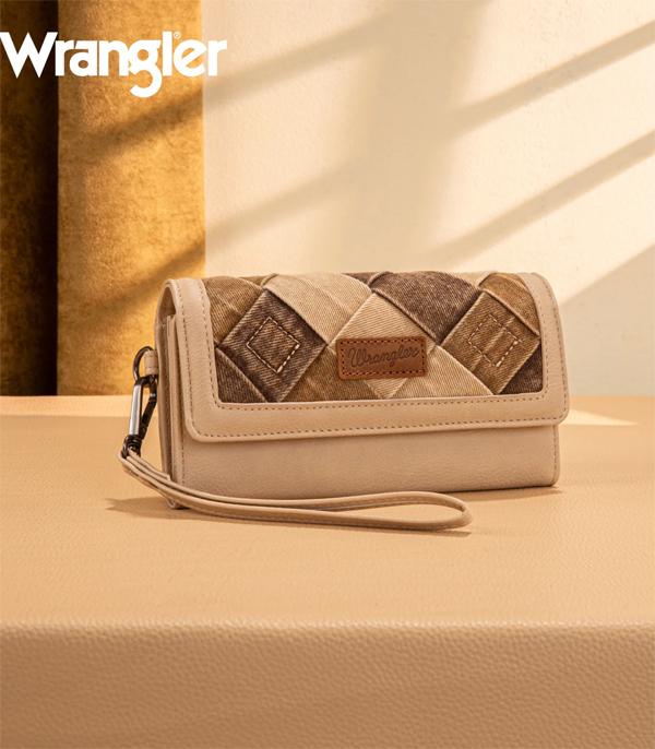 New Arrival :: Wholesale Wrangler Woven Denim Wristlet Wallet