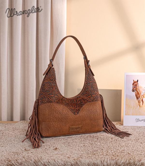 MONTANAWEST BAGS :: WESTERN PURSES :: Wholesale Wrangler Floral Tooled Hobo Bag