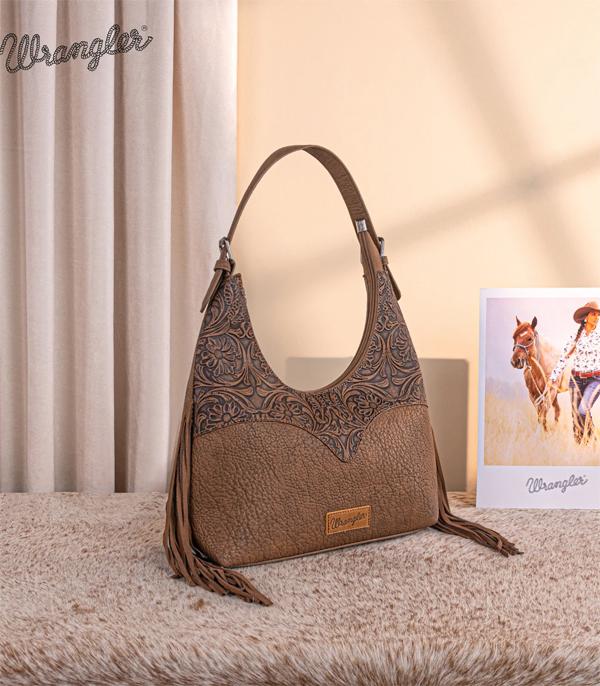 MONTANAWEST BAGS :: WESTERN PURSES :: Wholesale Wrangler Floral Tooled Hobo Bag