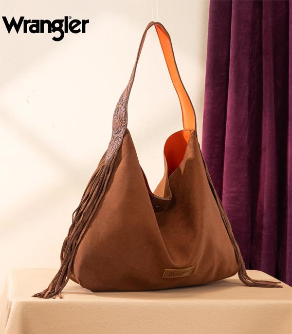 New Arrival :: Wholesale Wrangler Floral Tooled Fringe Hobo Bag