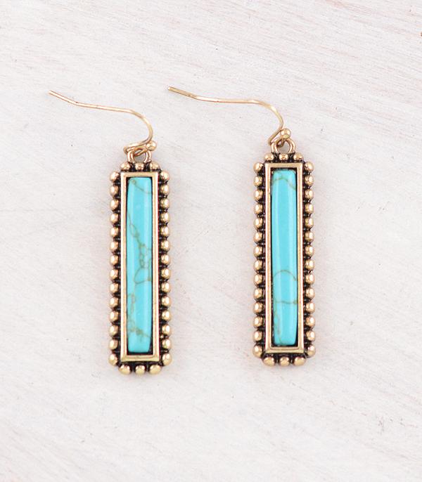 New Arrival :: Wholesale Western Turquoise Bar Earrings