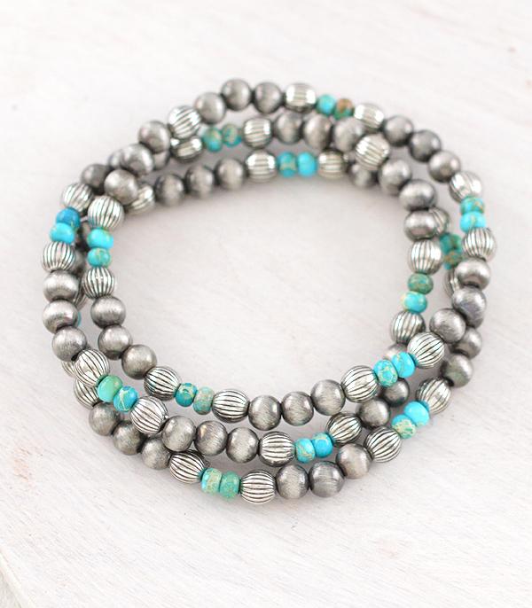 New Arrival :: Wholesale Western Semi Stone Navajo Bracelet Set