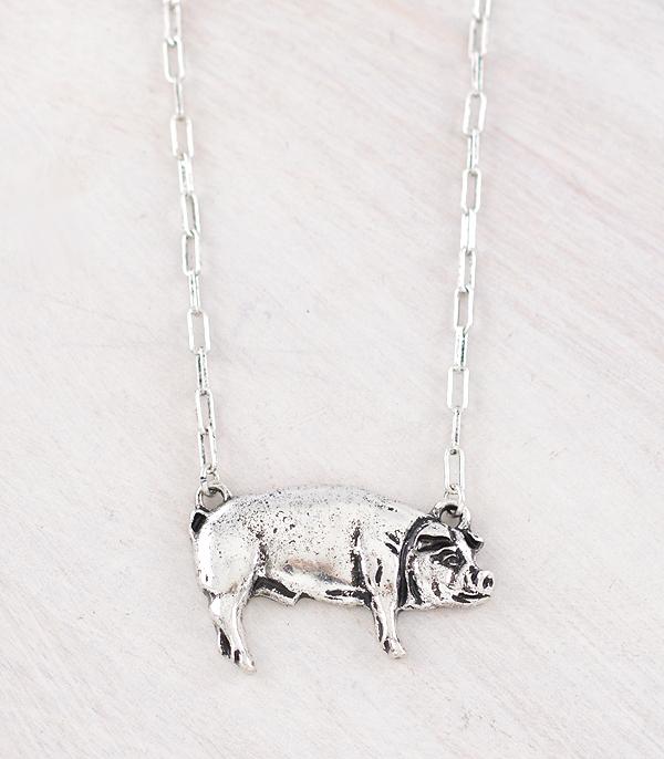 New Arrival :: Wholesale Tipi Brand Farm Animal Pig Necklace