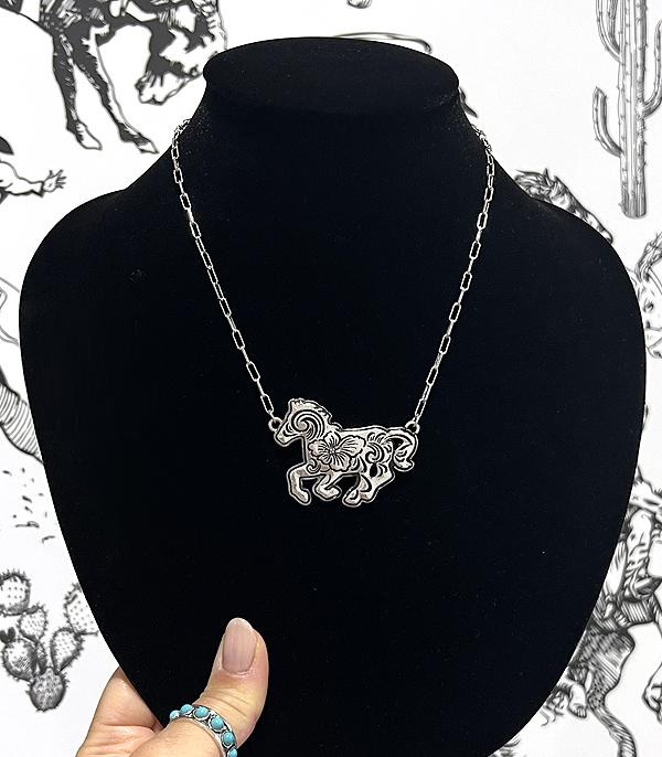WHAT'S NEW :: Wholesale Tipi Brand Floral Tooling Horse Necklace