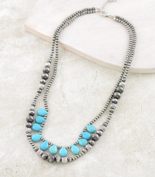New Arrival :: Wholesale Western Navajo Pearl Layered Necklace