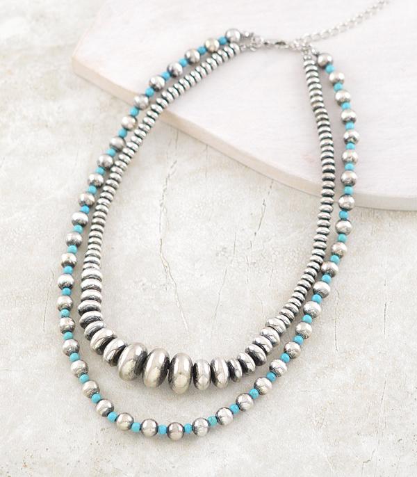 New Arrival :: Wholesale Western Navajo Pearl Layered Necklace