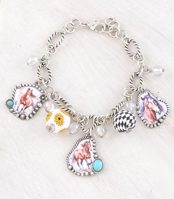 New Arrival :: Wholesale Western Horse Charm Bracelet