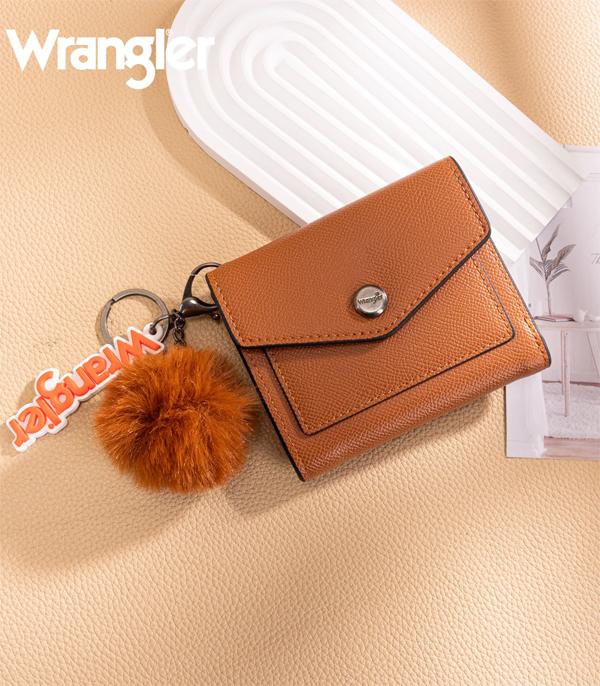 New Arrival :: Wholesale Wrangler Pom Pom Tri-Fold Wallet
