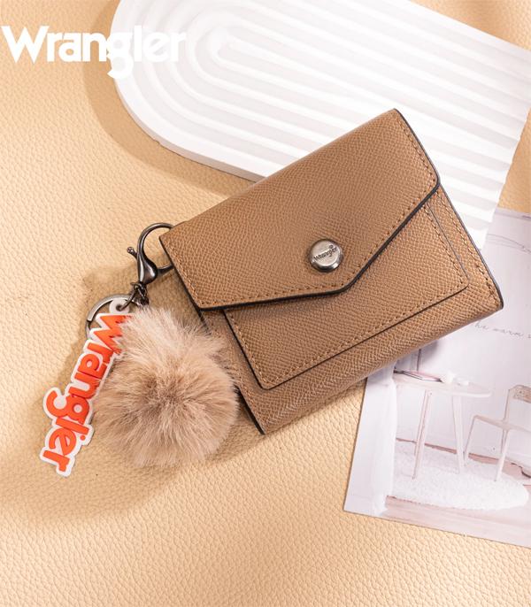New Arrival :: Wholesale Wrangler Pom Pom Tri-Fold Wallet
