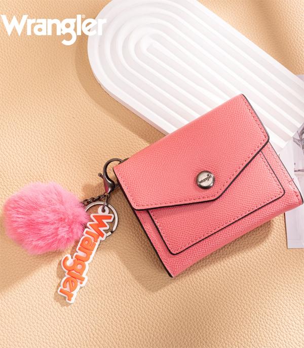 New Arrival :: Wholesale Wrangler Pom Pom Tri-Fold Wallet