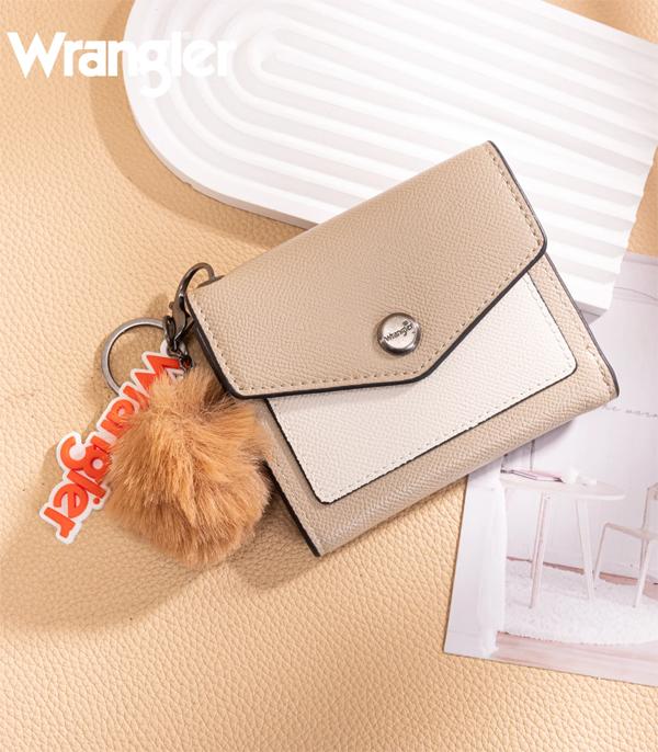 New Arrival :: Wholesale Wrangler Pom Pom Tri-Fold Wallet