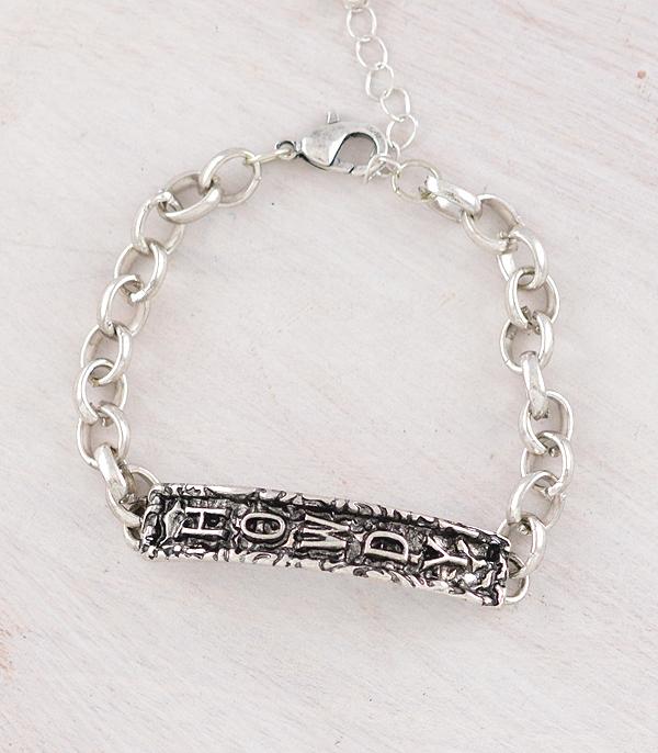 New Arrival :: Wholesale Western Howdy Bar Chain Bracelet