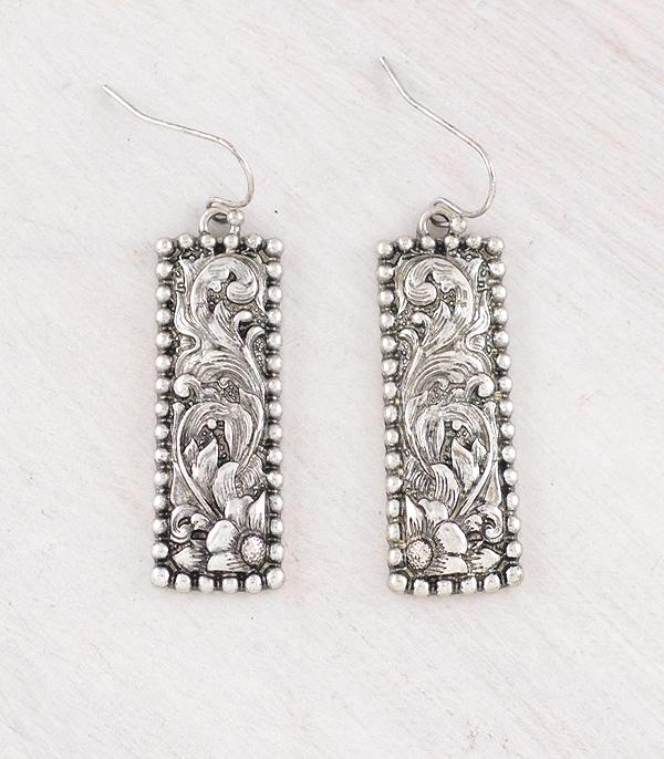 WHAT'S NEW :: Wholesale Western Floral Tooling Bar Earrings