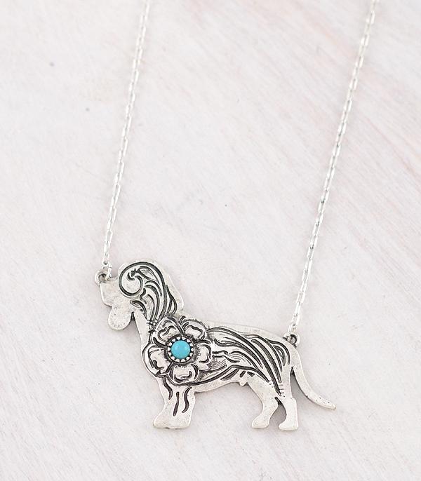 NECKLACES :: WESTERN TREND :: Wholesale Western Tooling Dog Pendant Necklace