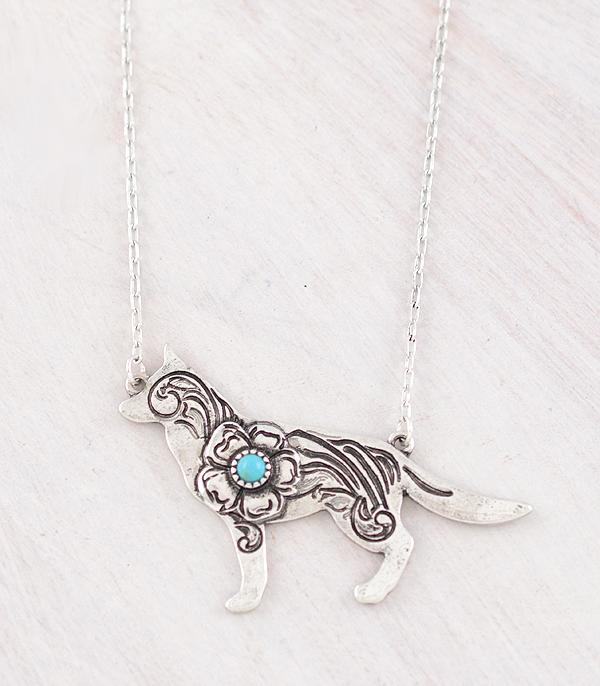 NECKLACES :: WESTERN TREND :: Wholesale Western Tooling Dog Pendant Necklace