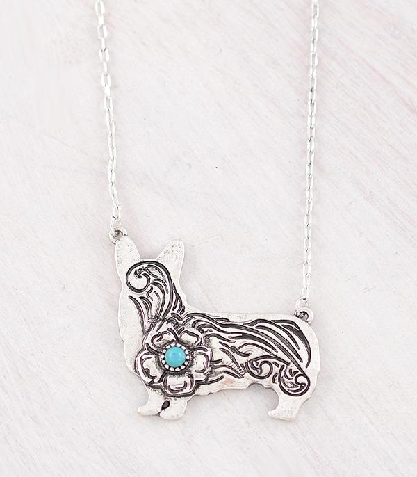 NECKLACES :: WESTERN TREND :: Wholesale Western Tooling Dog Pendant Necklace