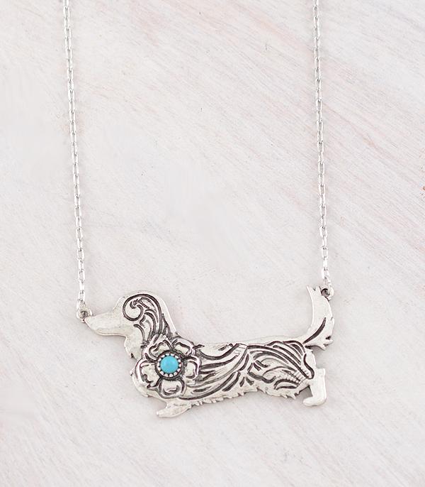 NECKLACES :: WESTERN TREND :: Wholesale Western Tooling Dog Pendant Necklace