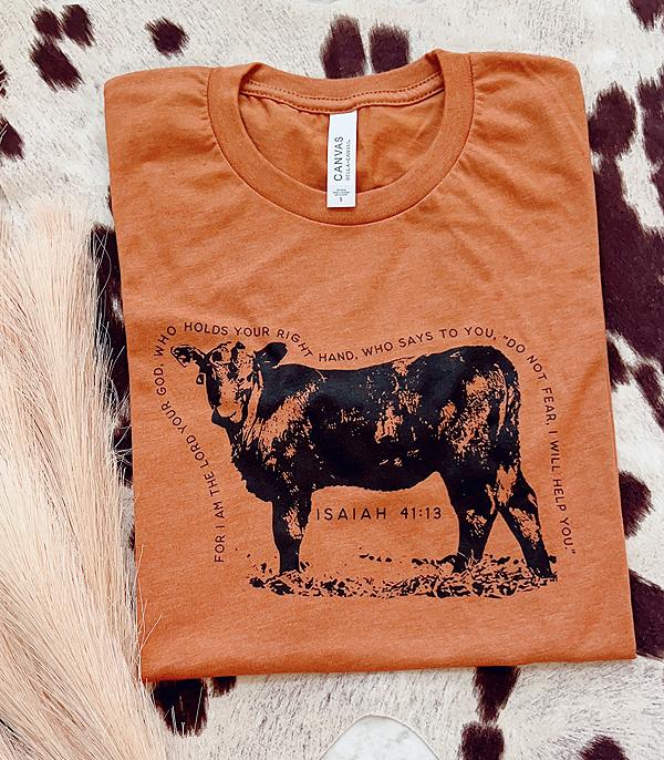 New Arrival :: Wholesale Western Bible Verse Cow Graphic Tshirt